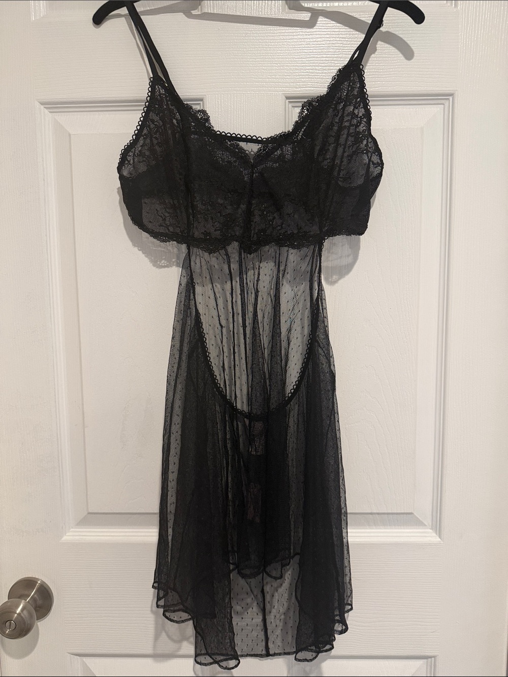 NWT Victoria’s Secret Lingerie Sheer Black Lace Chemise Nightgown